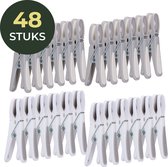 Épingles à linge Gandria 48 pièces - Épingles à linge en plastique - Set de 48 pinces en plastique - Pinces à Wasrek 10 kg - Grijs/ Wit et Wit/ Grijs