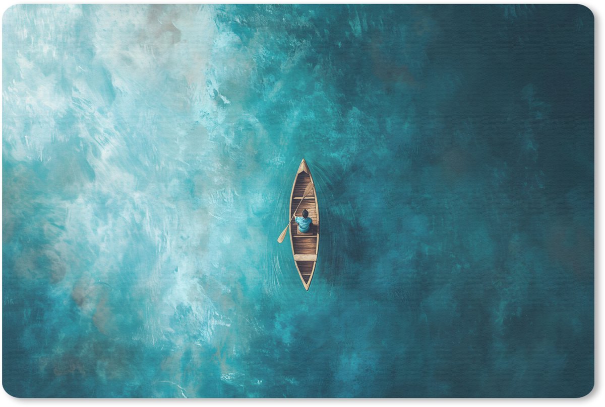 Muismat 27x18 cm - Mousepad Bootje - Water - Blauw - Muismatten