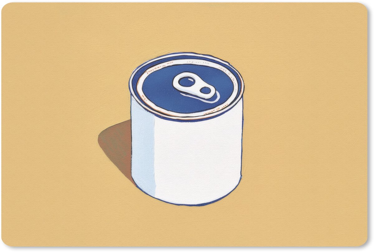 Muismat 27x18 cm - Mousepad Blikje - Minimalistisch - Blauw - Illustratie - Muismatten