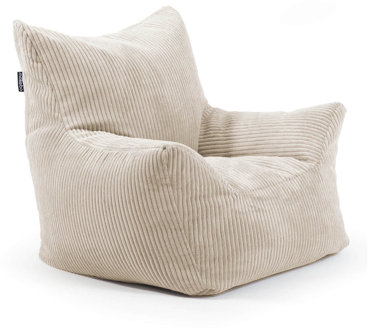 mokebo kinderzitzak 'de pauzeheld' of kinderfauteuil van koordstof in beige