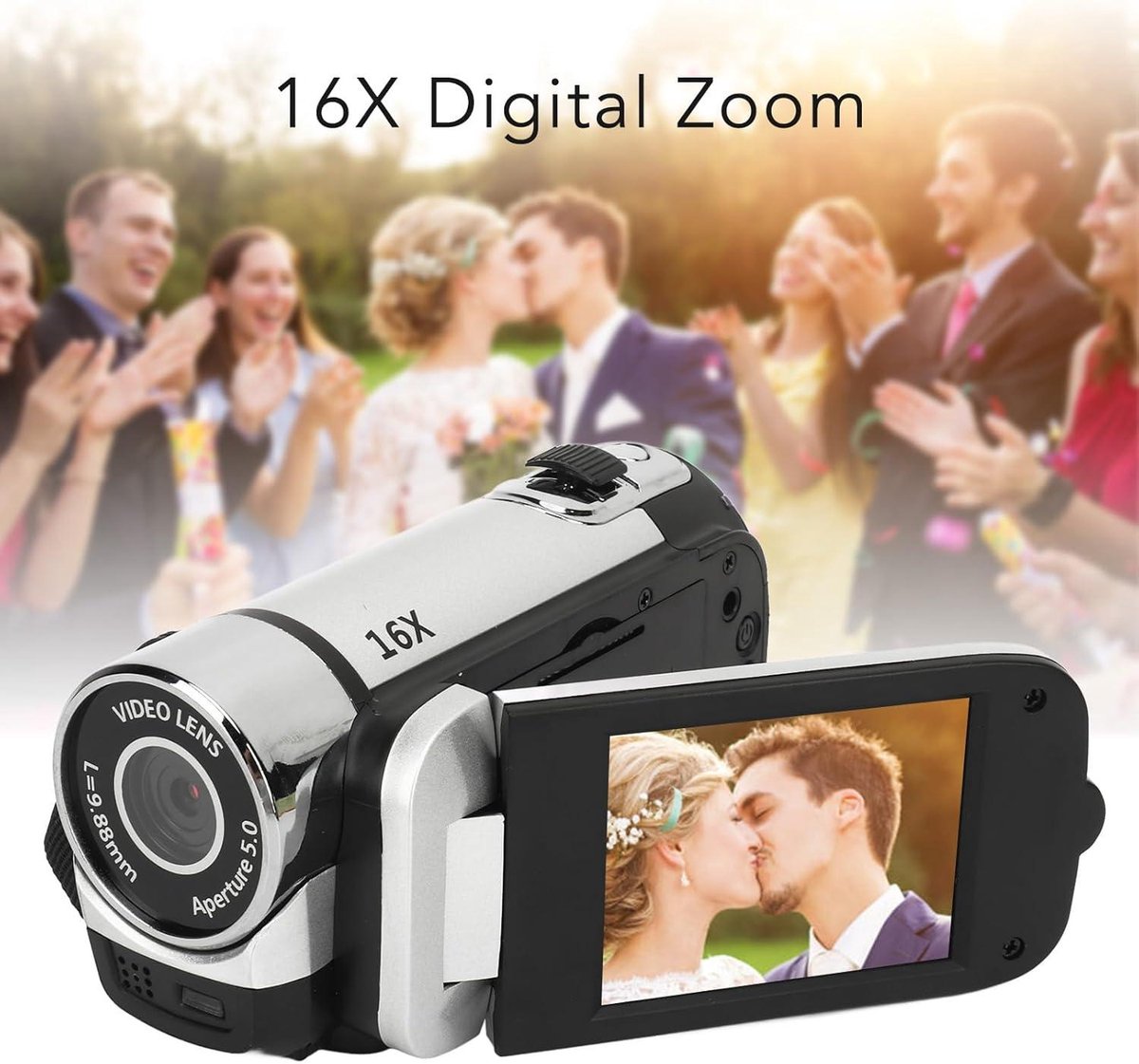 Digitale Camera Recorder D90 1080P 16X Digitale Zoom Videocamera met Vullicht 24 Inch LCD Draaibaar Scherm 32GB Vlogging Camera HD Video Opname Handycam Camcorder thumbnail 4