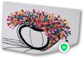 Kleurrijke bloemen in abstracte vaas - Bloemen posters - Muurdecoratie planten - Abstracte kunst - Posters slaapkamer - Posters voor thuis - poster 150x100 cm
