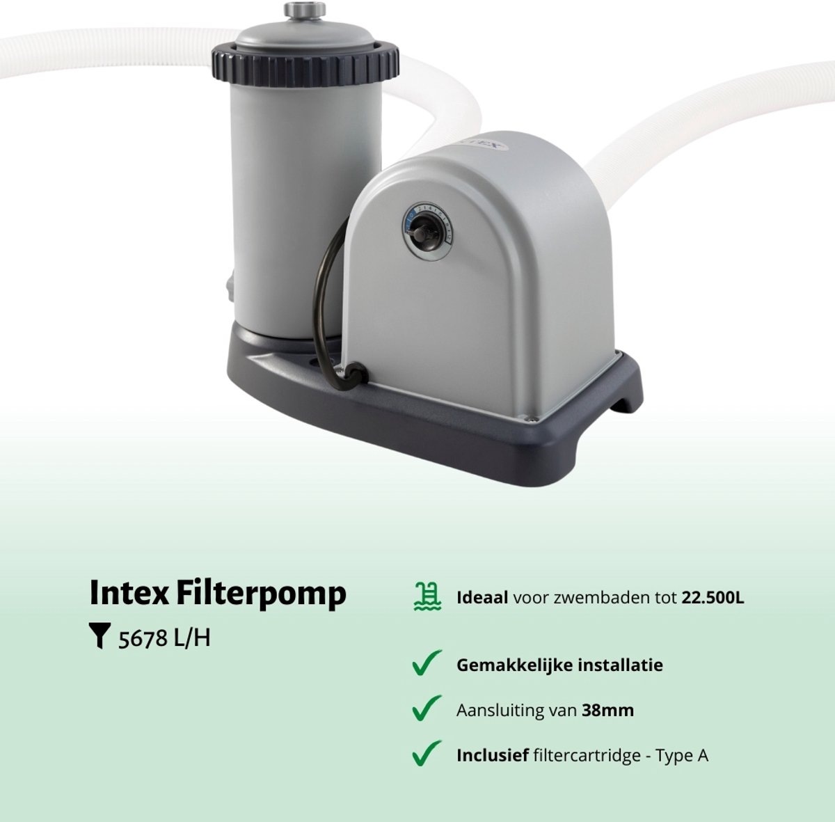 Intex - Cartridge Filterpomp C1500 - 5.678 L/u - Geschikt voor zwembaden tot 23.000 L - Filtertype A – foto 2