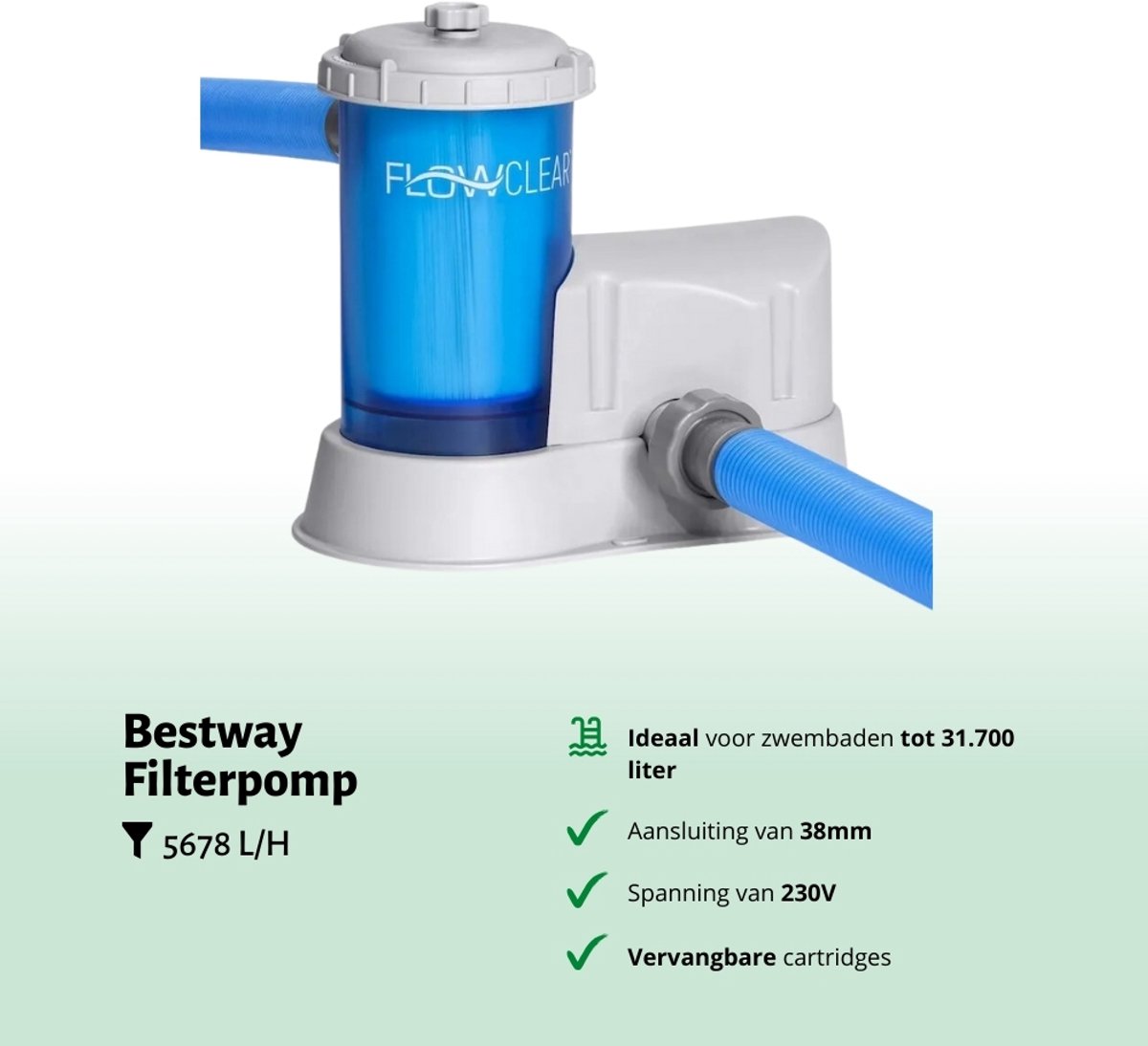 Bestway - Cartridge Filterpomp - 5.678 L/u - Voor middelgrote zwembaden – foto 7
