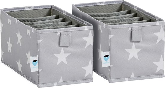Opbergdoos voor onder het bed, van linnen, uitneembaar karton aan de Opbergdoos voor onder het bed, van linnen, uitneembaar karton aan de