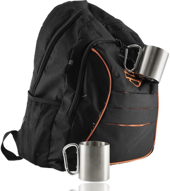 Camping Beker RVS Dubbelwandig - 2 Stuks - 220ml - Met Karabijnhaak - Lichtgewicht Outdoor Thermobeker - 8x7cm - Zilveren Isolerende Mok van Camping — afbeelding 4