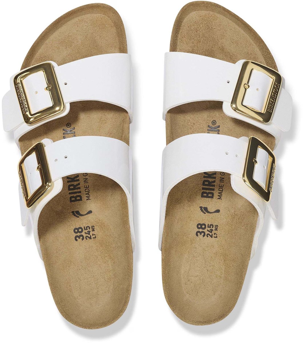 Birkenstock Sydney Cb Slippers Birko Flor Patent Fashion Wear Vrouwen Wit