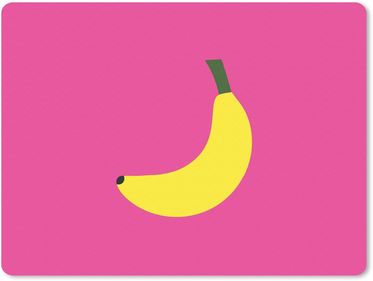 Muismat 23x19 cm - Mousepad Banaan - Geel - Fruit - Muismatten