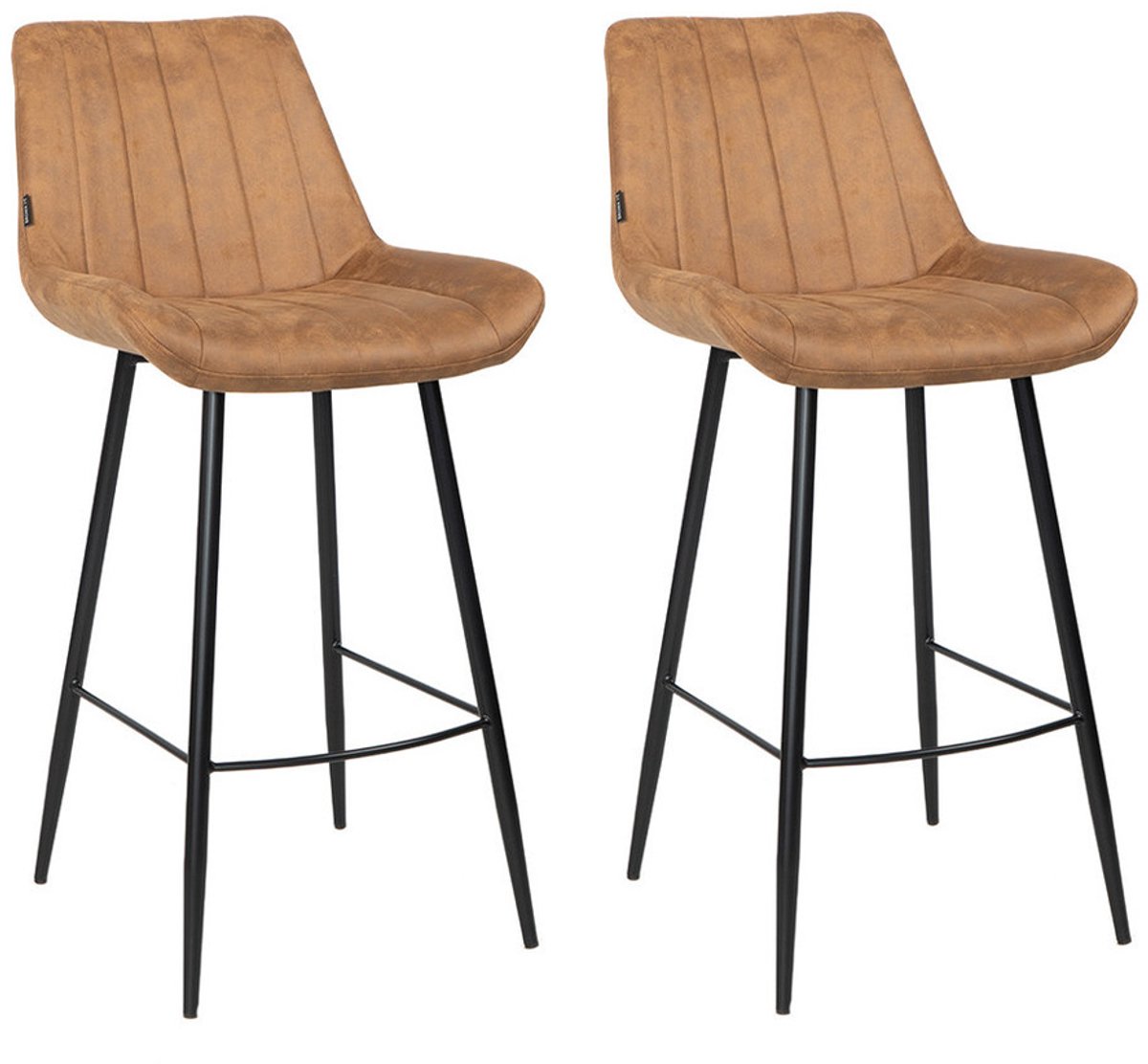 Bronx71 Industriële barkruk Brooke cognac 74 cm - Barkrukken set van 2 - barstoel