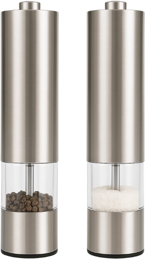 Moulin à poivre - Moulin à sel - Set moulin à poivre et sel - Moulin à poivre électrique 2 pièces - Rechargeable - Ensemble moulin à poivre et sel électrique