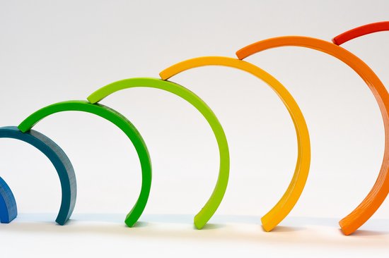 Howtoplay® Regenboog 12 delig - Montessori speelgoed voor open eind spel - Van de makers van How2talk2kids & Howtotalk - Peuterspeelgoed - Houten speelgoed - Houten Regenboog van Merkloos — afbeelding 3