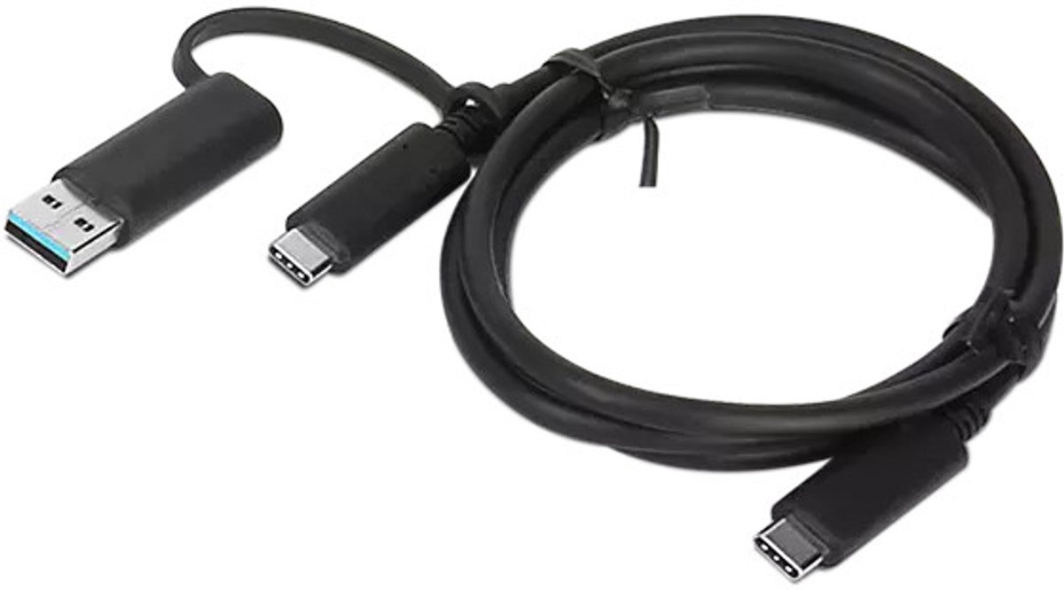 Lenovo 4X90U90618 USB-kabel USB 3.2 Gen 1 (3.1 Gen 1) 1 m USB A/USB C USB C zwart
