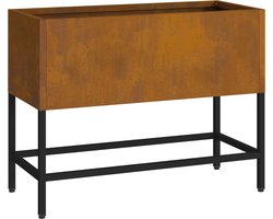 vidaXL - Verhoogde - Tuin - Plantenbak - Roestig - 60 - x - 26 - x - 45 - cm - Cortenstaal