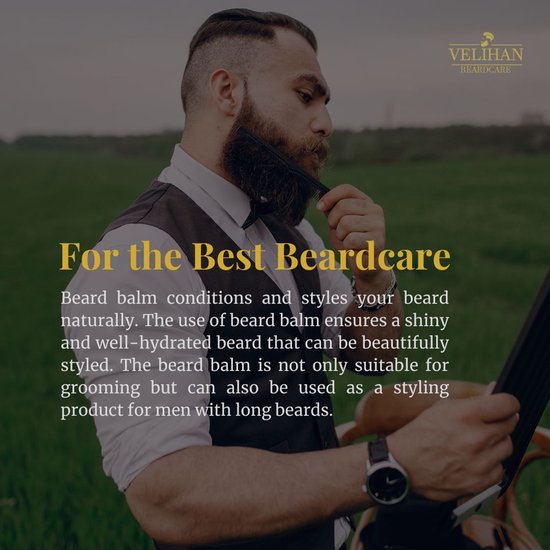 Velihan Beardcare - Baardverzorging Duo Pack Baardbalsem Eau De Cologne 30g & Baardborstel - Cadeau voor mannen - Vaderdag Cadeau - Cadeau voor hem - Cadeau voor Kerst - Valentijdsdag mannen - Giftset mannen - Cadeauset verjaardag