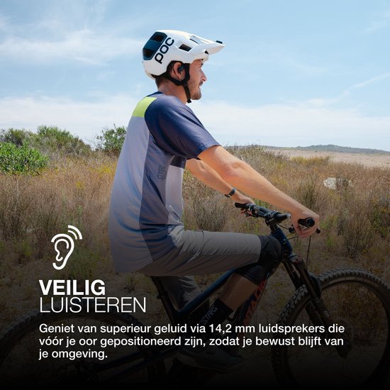 JLab JBuds Open Sport Draadloze Oordopjes - Open Ear Sport Oortjes - 26 uur Batterijduur - IP55 Zweetbestendig - Bluetooth 5.3 - Multipoint - USB C - Zwart
