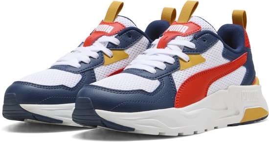 PUMA Trinity Lite Jr Unisex Sneakers - PUMA White-Fierce Red-Persian Blue
