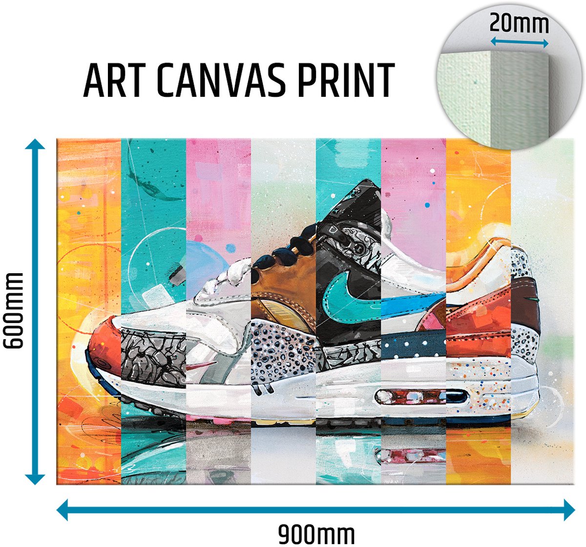 Sneaker canvas Parra Atmos colourway 90x60 cm