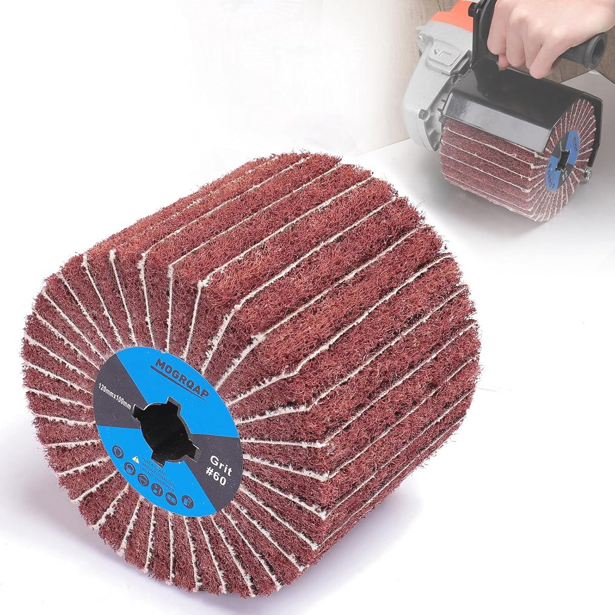 Polijsttrommel voor Metaal en Hout - 60 Grit Nylon Borstel Drum met Schuurpapier