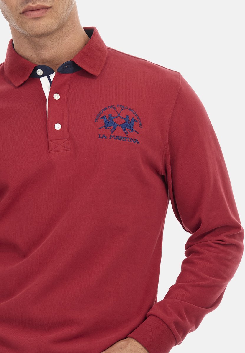 La Martina Poloshirt Langarmshirt mit Polokragen