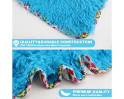 Fuzzy Draagbare deken met capuchon en mouwen - Warme en behaaglijke winterdeken voor mama en vriendin - Kerst- en Valentijnscadeaus voor volwassenen (blauwe alpaca)