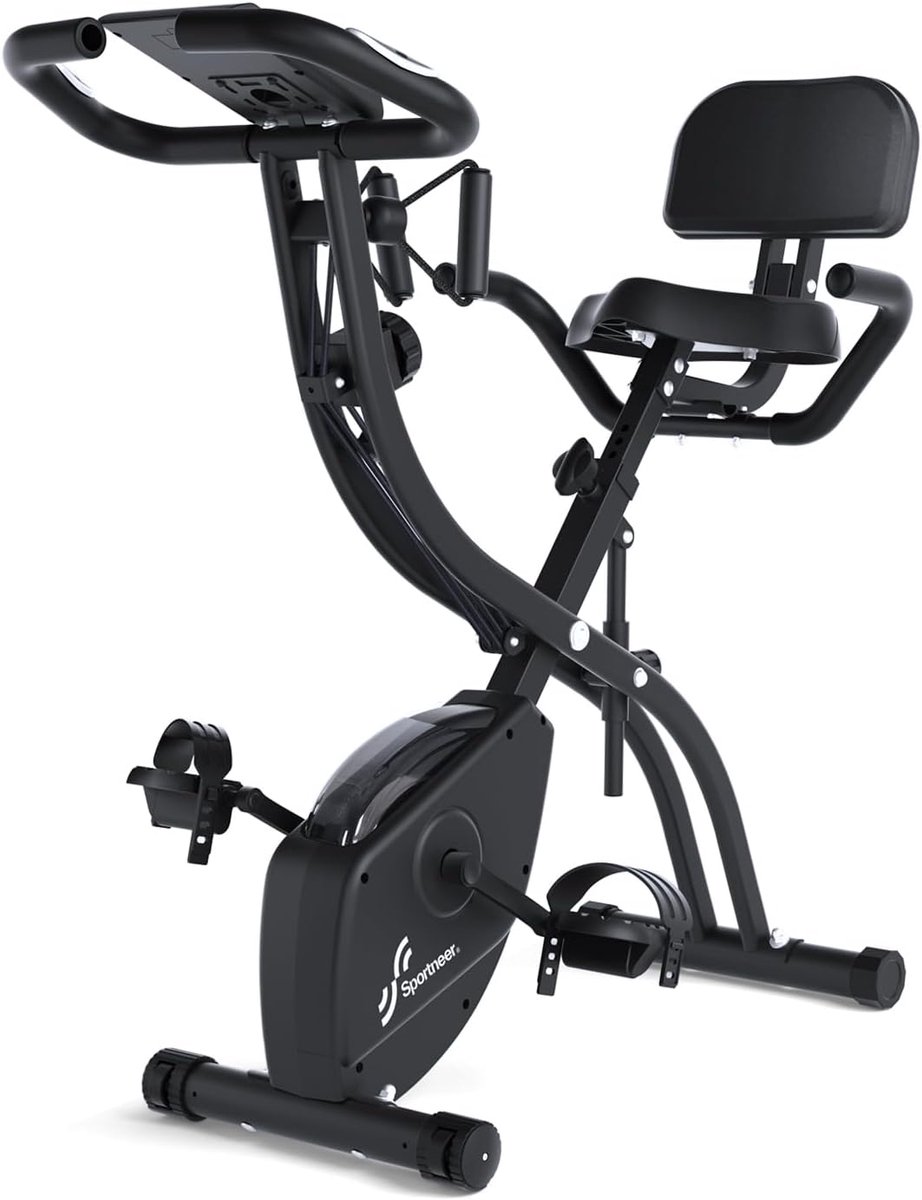 Inklapbare 4-in-1 Ergometer Hometrainer met 16 Weerstandsniveaus en LCD-Display