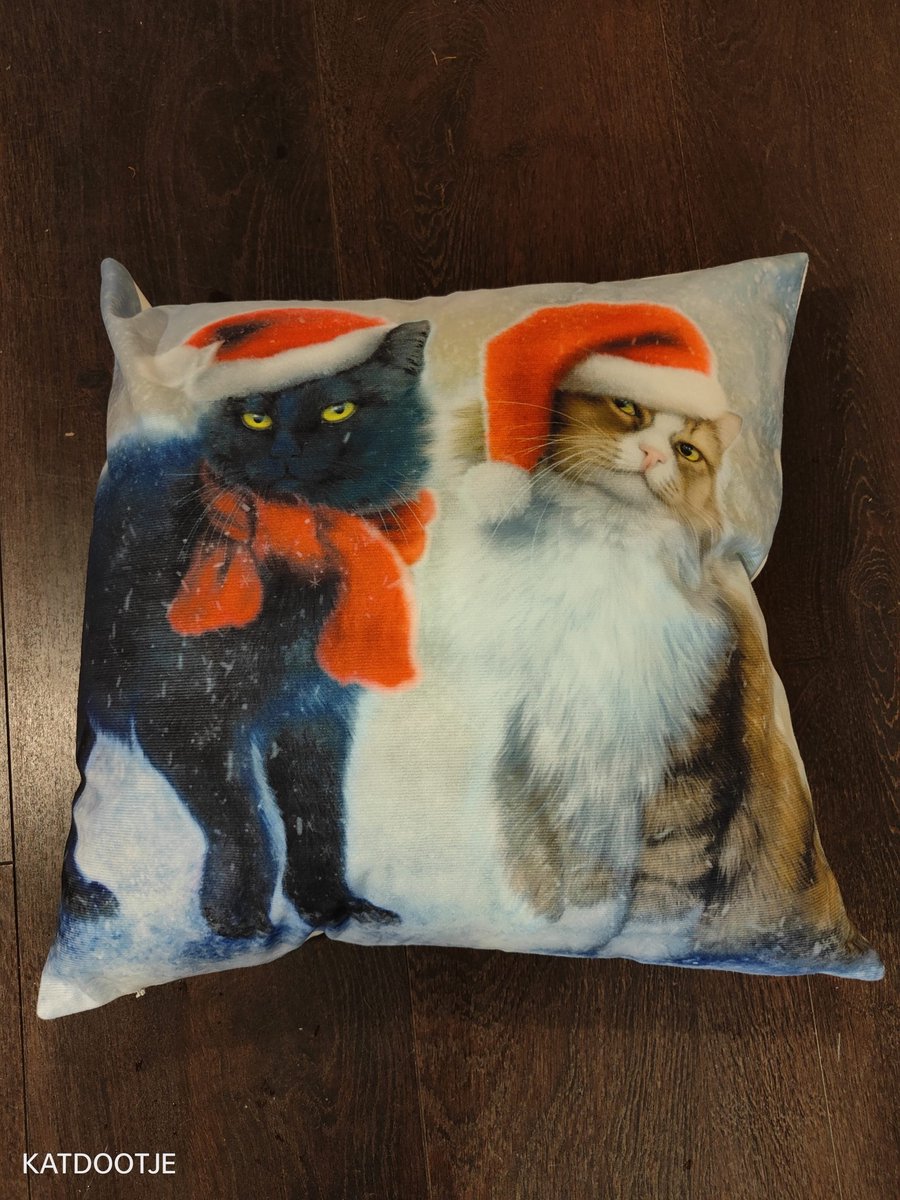 Katdootje - Kussenhoes - Kerstkatten