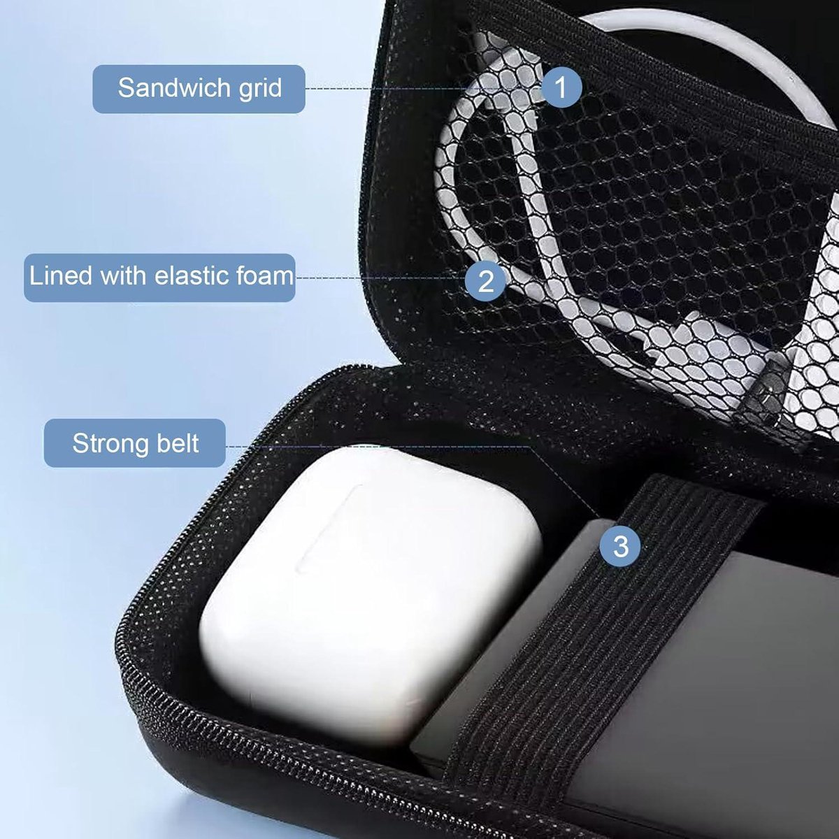 Slipdrive - Draagbare harde schijf hoes voor laptop - SSD Solid State Drive - Herbruikbare lijm - Stick on externe harde schijf draagtas - Pocket Pouch (klein, zwart