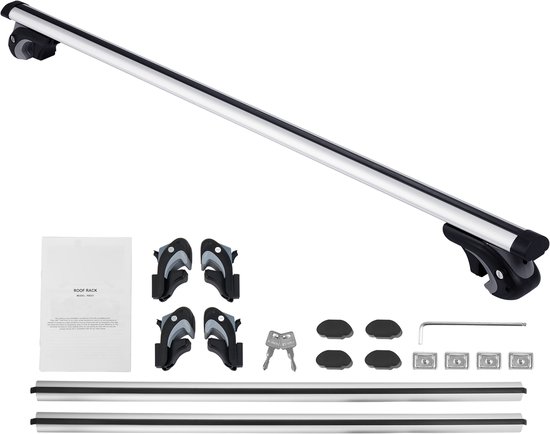 Galeries de toit universelles, 135 cm, aluminium, charge 90 kg, réglables, avec Serrures, pour SUV, berlines et fourgonnettes
