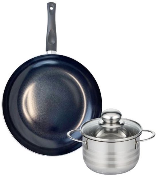 Art & Cuisine AC1824 kookgerei - 18-delige set met antiaanbaklaag voor alle soorten kookplaten, inclusief inductie