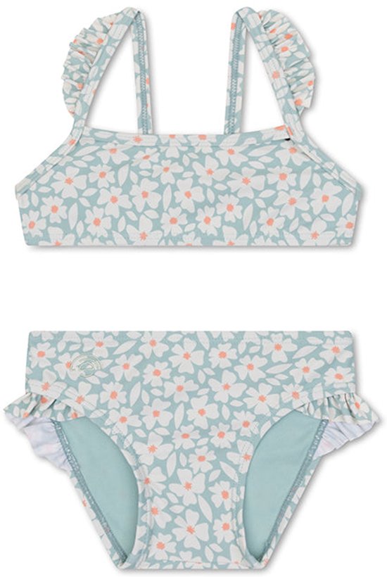 Swim Essentials | Groen Bloemen Meisjes UV Bikini - Maat 134/140