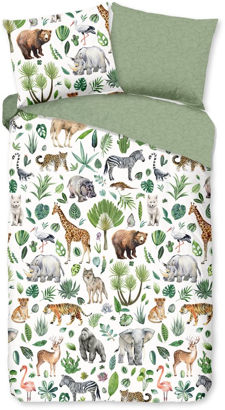 Housse de couette enfant Good Morning Samba jungle - coton - 140x200 + 70x90 cm