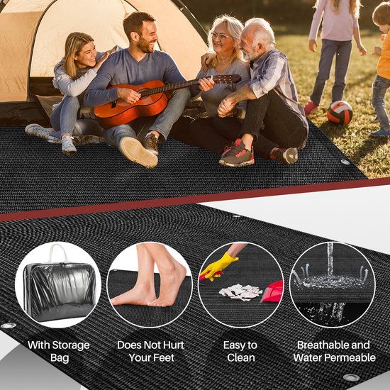 Voortent tapijt campingtapijt Voortenttapijt Zwart Tenttapijt campingdoek Tenttapijt - HDPE Tapijt - 250x350CM van Merkloos — afbeelding 4