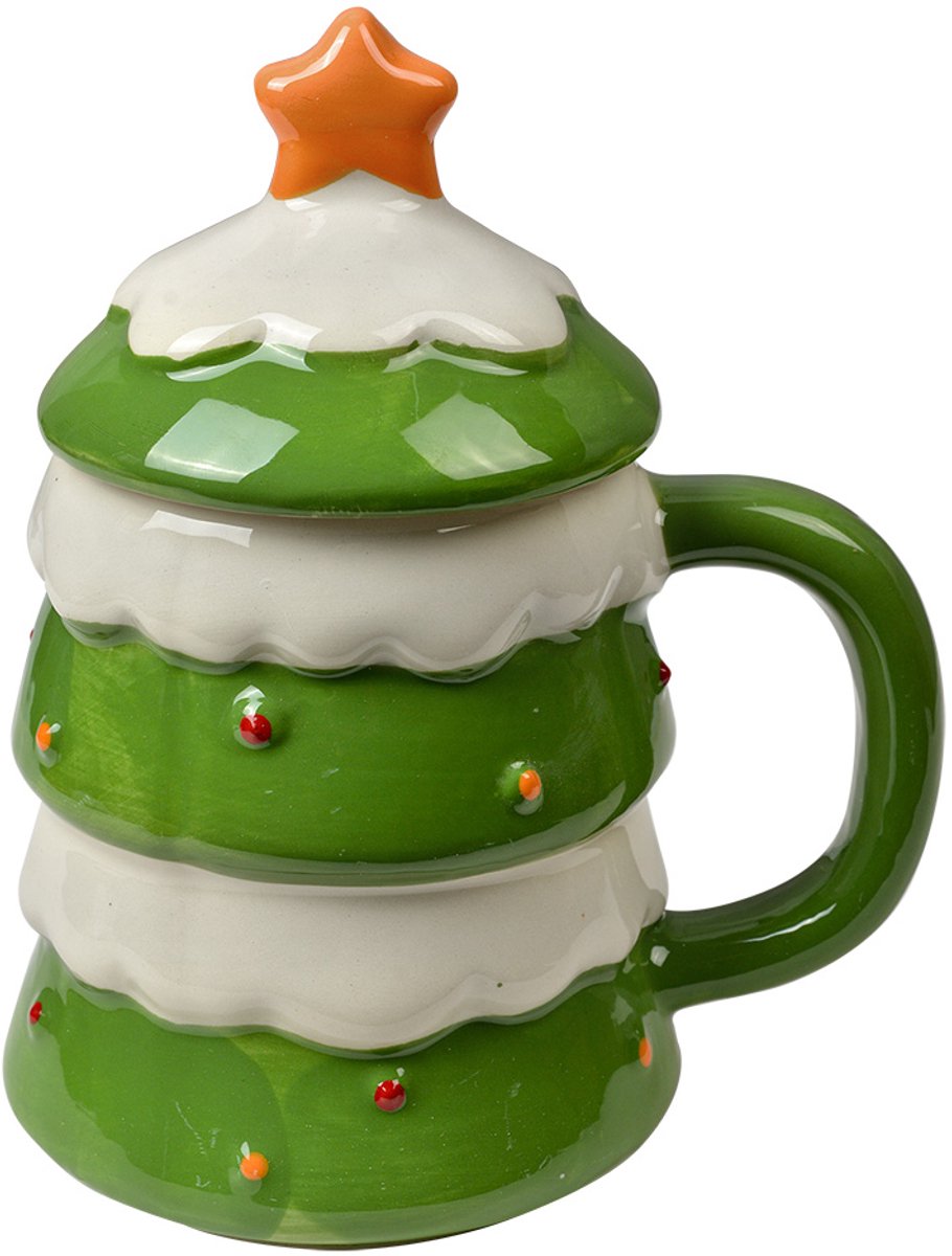 Clayre & Eef Mok Kerstboom 350 ml Groen Keramiek
