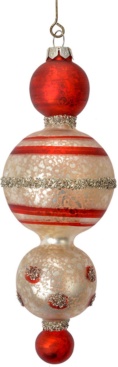 Clayre & Eef Kersthanger Ø 6x17 cm Rood Glas