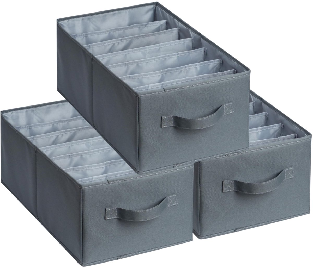 Unyqoos ® Efficiënte Opbergoplossing met 3 Laagjes voor Kast en Lades in Stijlvolle Donkergrijze Tint