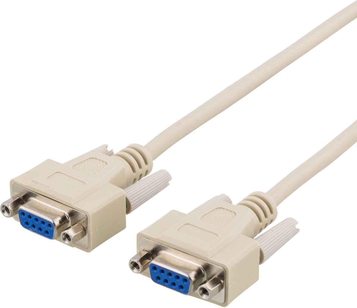 DELTACO DEL-25, Seriële DB9 kabel, vrouwelijk – vrouwelijk, 2m, grijs