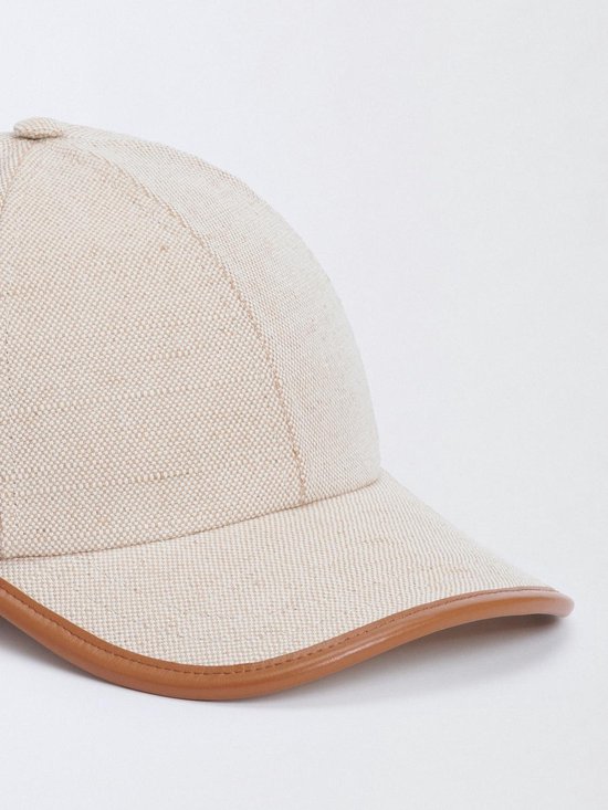 Linen Baseball Cap With Leather Trim Wo Hats Bol linen-baseball-cap-with-leather-trim-wo-hats-bol