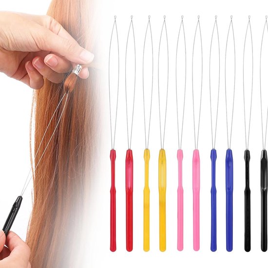 Lot de 10 Mini crochets de remorquage pour machine à coudre , pour extensions de cheveux et extensions à ressort