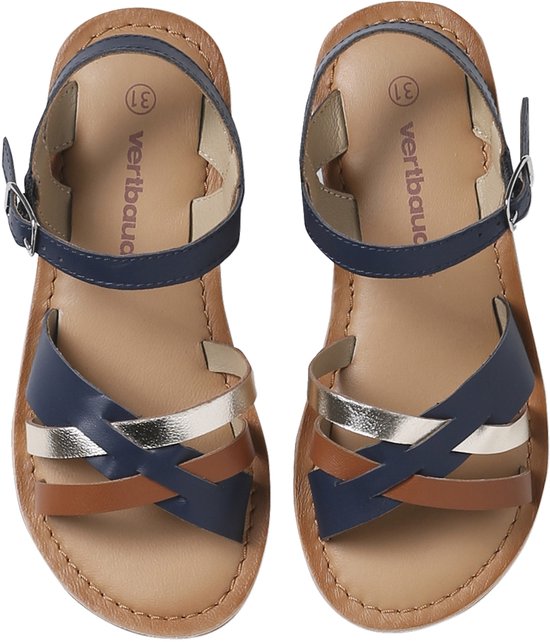 Vertbaudet Sandales brides fantaisie cuir enfant
