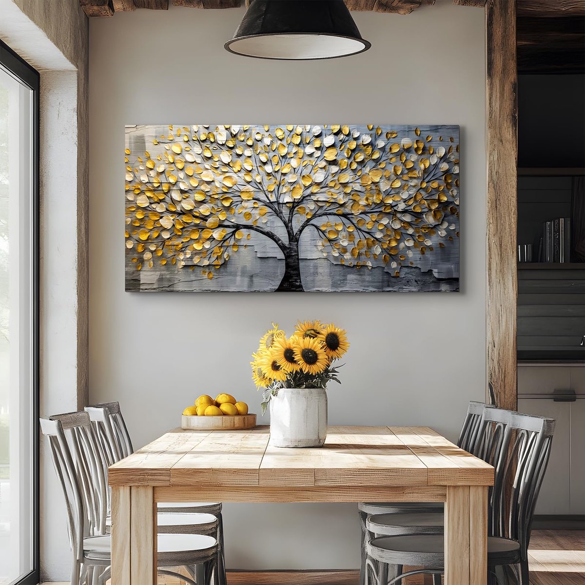 Ibenzoa® Grote Canvas Wanddecoratie – Levendige Boom Afbeelding, 50 x 100 cm – Perfect voor Elke Ruimte