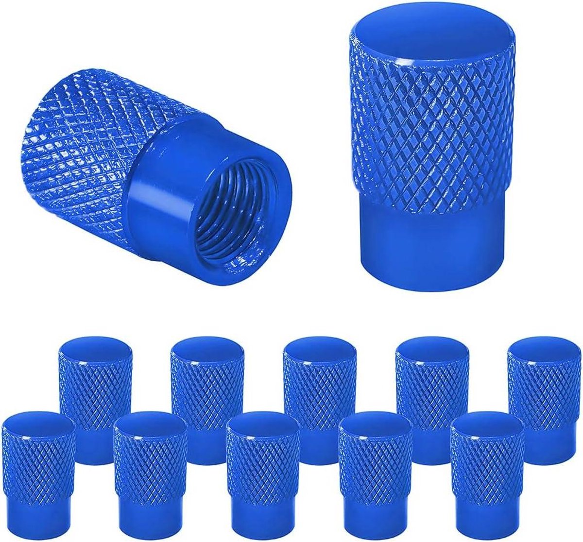 Image of 12 Stuks Aluminium Ventieldopjes - Universele Stofdichte Wielnaafdopjes voor Auto en Motorfiets (Blauw)