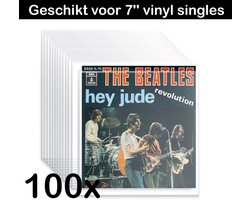 Pinguïn Records VinylCare Essential ShieldSleeve Mini LP Hoezen – Single Hoezen voor 7 inch Vinyl – Beschermhoezen voor Singletjes – Set van 100 – Transparant – Polyethyleen – 100 Micron – Voor 7