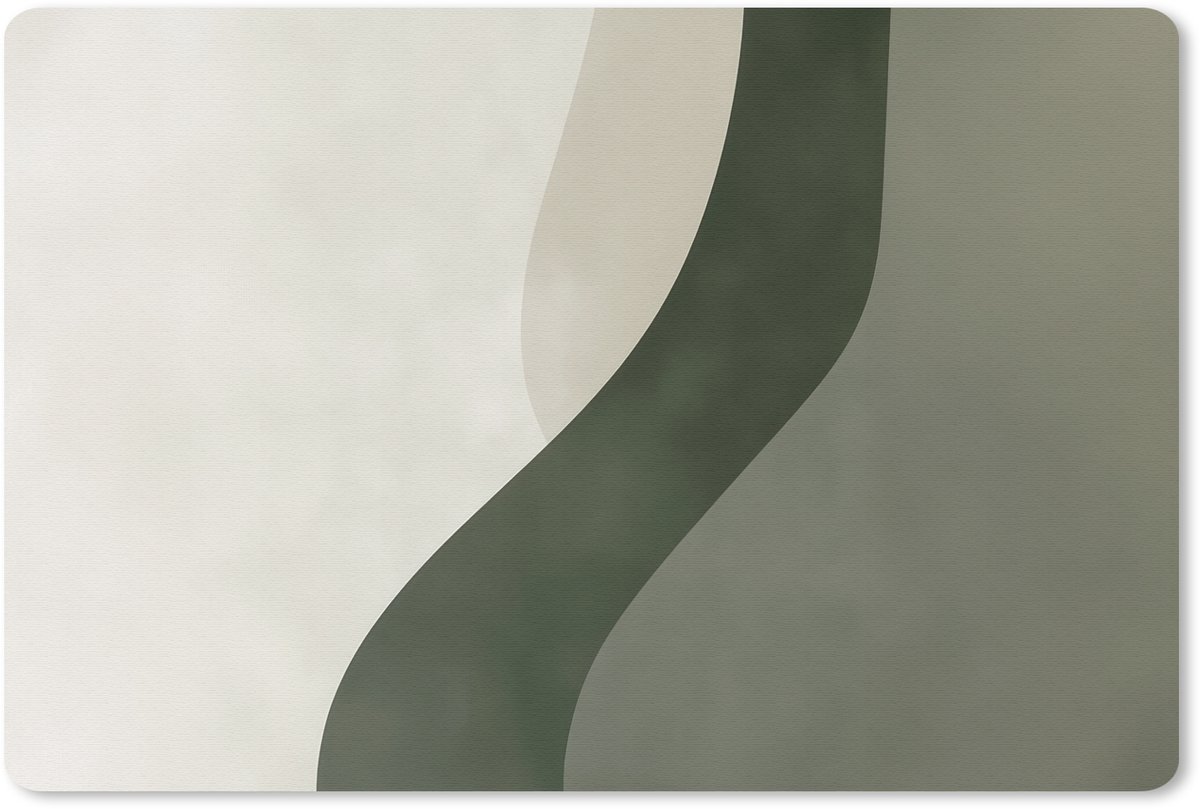 Muismat 27x18 cm - Mousepad Japandi - Groen - Abstract - Modern - Muismatten