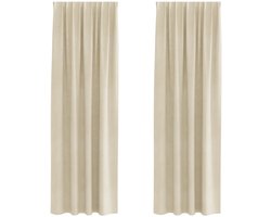 vidaXL - Gordijnen - 2 - st - Crèmekleurig - 140 - x - 260 - cm - fluweel