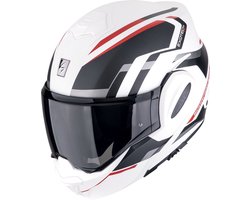 Scorpion EXO-Tech Evo Furio Zwart Wit Rood Systeemhelm - Maat XL - Helm