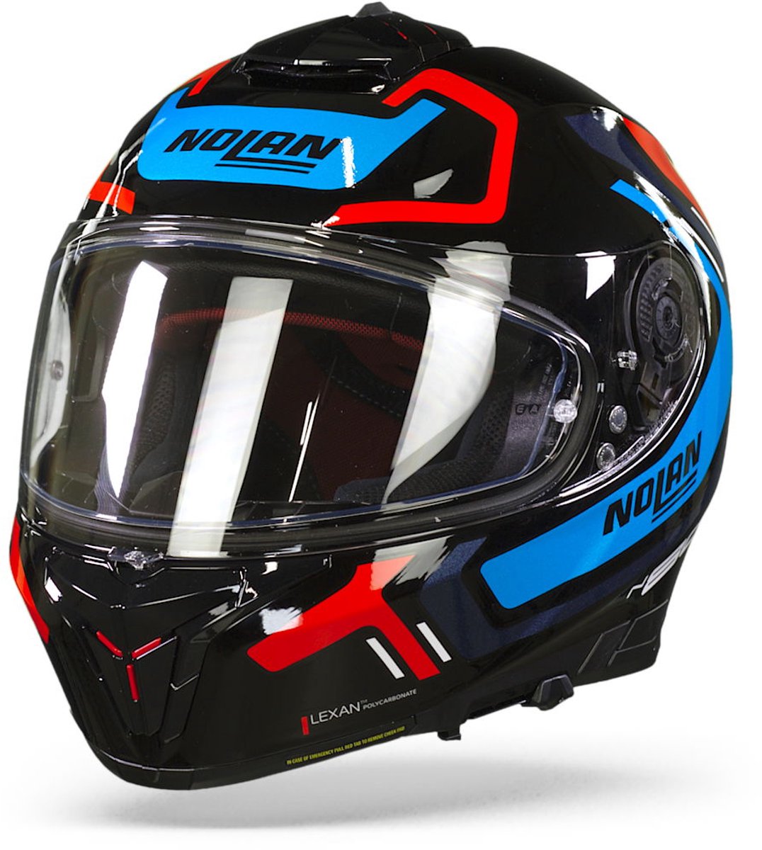 Nolan N80-8 Ally N-Com 43 Glossy Black Blue Red XL