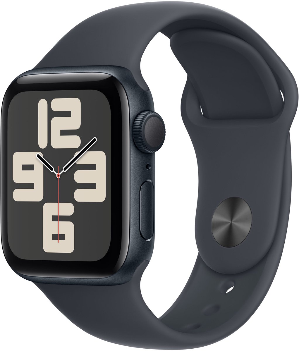 Afbeelding 3 van Apple Watch SE 2024 GPS 40mm Midnight Aluminium Case with Midnight Sport Band - M/L