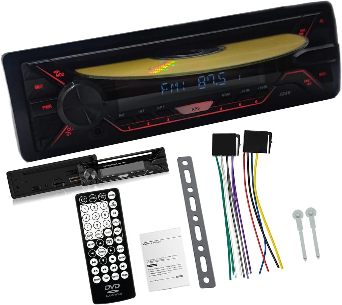 Auto DVD CD-speler met Bluetooth en Afneembaar Paneel - MP3 Stereo Autoradio