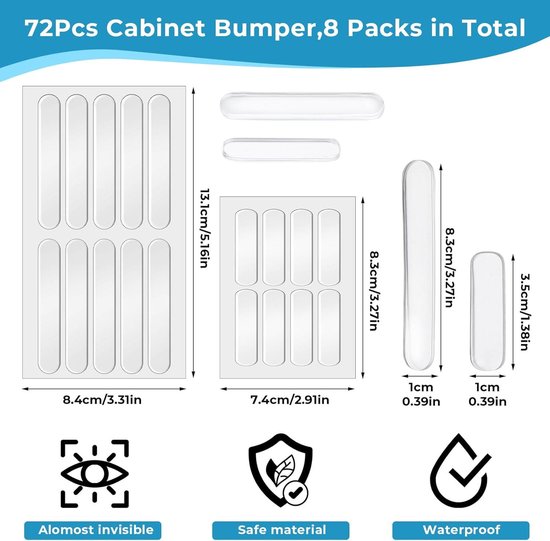 Deurklink buffer transparant 5 stuks | Online Deurbeslagshop