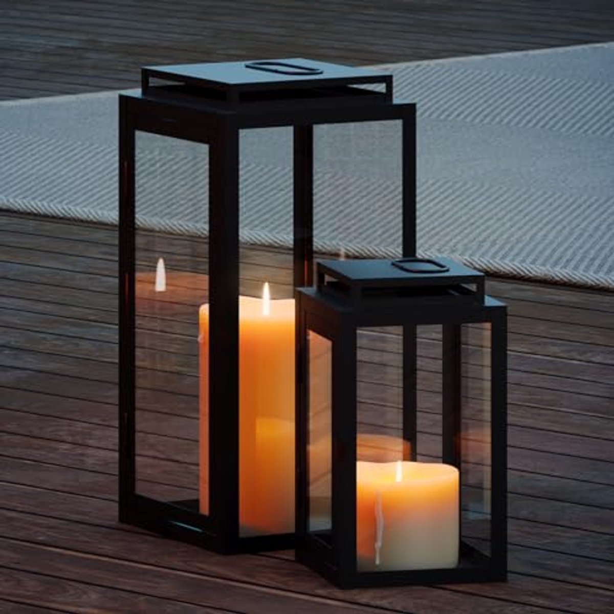 Kandelaar kerstverlichting decoratieve huisjes roest 52×12cm